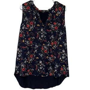 Papermoon blouse, black with multi color florals. Sz 2x